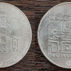 (A188) MONEDA DIN ARGINT AUSTRIA- 100 SCHILLING 1976,JOCURILE OLIMPICE INNSBRUCK