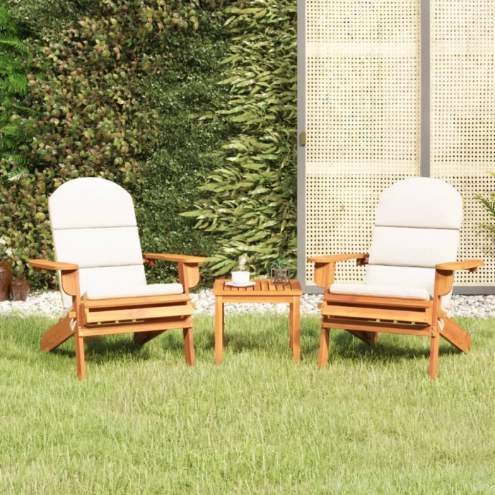 vidaXL Set mobilier de grădină Adirondack, 3 piese, lemn masiv acacia