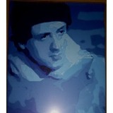 Board Film Sylvester Stallone, painted wood