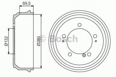 Tambur frana OPEL MOVANO autobasculanta (H9) (1999 - 2010) BOSCH 0 986 477 169 foto