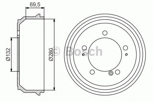Tambur frana RENAULT MASTER II bus (JD) (1998 - 2010) BOSCH 0 986 477 169