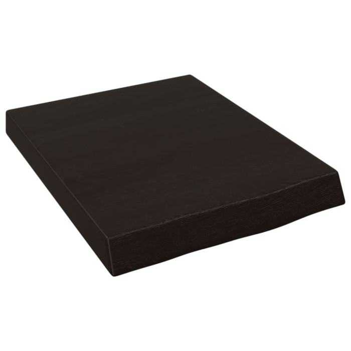 Blat de baie, maro inchis, 40x50x(2-6) cm, lemn masiv tratat