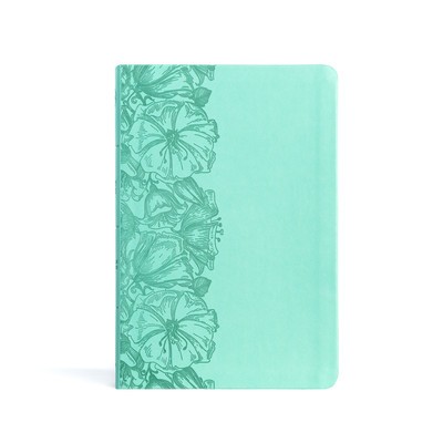 CSB Large Print Thinline Bible, Light Teal Leathertouch, Value Edition foto