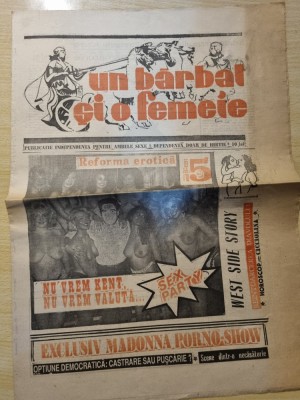 revista sexi erotica - un barbat si o femeie - din mai 1991 foto