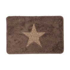 Covoras baie textil maro crem 58x38x1 cm