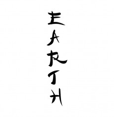 Sticker decorativ Text Japonez Earth, Negru, 85 cm, 3499ST foto