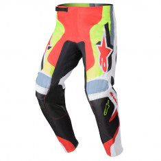 Pantaloni Moto Alpinestars MX Fluid Agent, Negru/Gri/Portocaliu/Alb, Marime 34