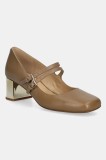 MICHAEL Michael Kors pantofi de piele Matilda culoarea bej, cu toc drept, 40F5MTMP1L.297