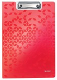 Clipboard Leitz WOW, dublu, polyfoam, A4, 100 coli, rosu
