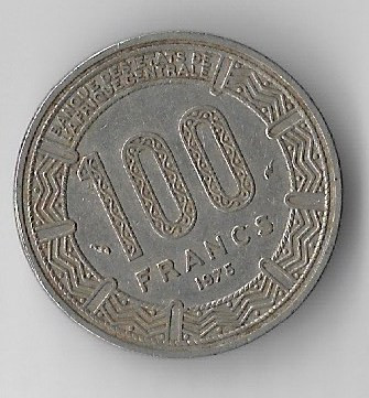 Moneda 100 francs 1975 - Republica Centrafricana foto
