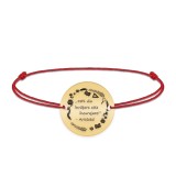 Courage - Bratara personalizata snur 90% din invatare este incurajare din argint 925 placat cu aur galben 24K