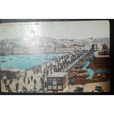 Carte postala, Constantinopole, Pond de Galata et Pera, color