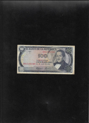 Rar! Columbia 100 pesos oro 1974 seria261126548 foto
