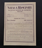 Polita de asigurare 1926 Steaua Rom&acirc;niei