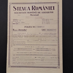 Polita de asigurare 1926 Steaua României