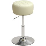 HOMCOM Scaun de Bar din Piele Ecologică PU, Reglabil pe &Icirc;nălțime, Șezut Moale Gros, Rotire 360&deg;, Pentru Insulă, Alb | Aosom Romania