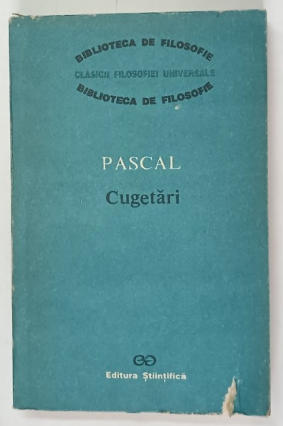 CUGETARI de BLAISE PASCAL , 1992
