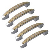 Cumpara ieftin Set 5 Manere din plastic, WJS-317, lungime 129 mm, distanta gauri 96 mm, crem