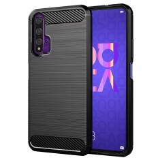 Husa Huawei Nova 5T Techsuit Carbon Silicone, negru foto