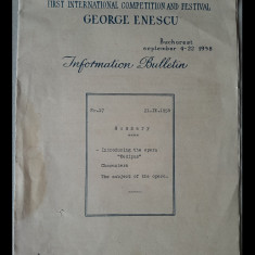 Buletin informativ festivalul international George Enescu nr 17 din 21 IX 1958