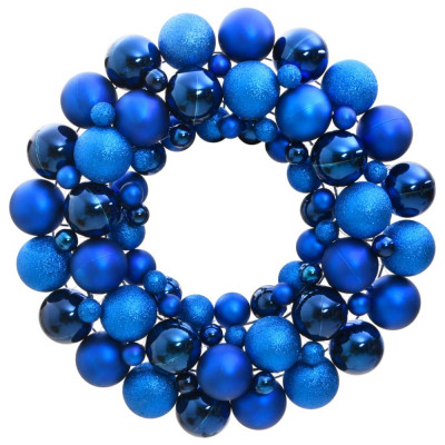 vidaXL Coroană de Crăciun, albastru, 45 cm, polistiren foto