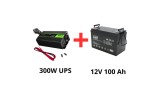 Green Cell Alimentare ne&icirc;ntreruptibilă pentru pompe de circulație 300W + acumulator 100Ah
