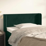 vidaXL Tăblie de pat cu aripioare verde &icirc;nchis 103x16x78/88 cm catifea 3118533