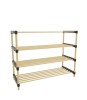Raft pentru pantofi cu 4 polite, lemn de pin natur, 56 x 28 x 625 cm