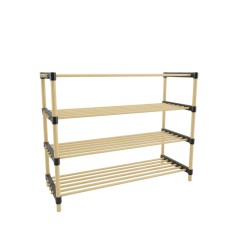 Raft pentru pantofi cu 4 polite, lemn de pin natur, 56 x 28 x 625 cm