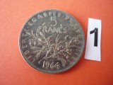 5 FRANCI 1964 ARGINT *****