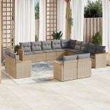 Gossi set canapele de gradina, 13 piese, cu perne, bej, poliratan