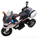 Motocicleta de Politie electrica pe baterii JoyNest&reg;, 6km/h, pentru copii 3-7ani, Negru/Alb/Rosu, 3 roti, motor pe AX dublu 380 V, 88*55*40cm