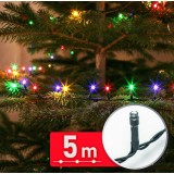 Decor Luminos Crăciun - Șir Lumini LED - 5 m - Multicolor - 100 LED - 220-240 V - 6 W - Cablu Verde