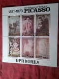 Bloc Coreea Nord 1982 - Pictura - 100 Ani Picasso , 6val. stampila speciala