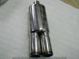 Toba sport cu 2 iesiri din inox rotunde arse