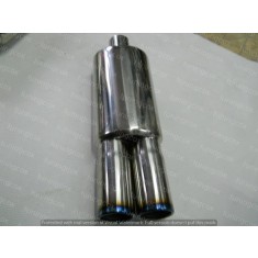 Toba sport cu 2 iesiri din inox rotunde arse