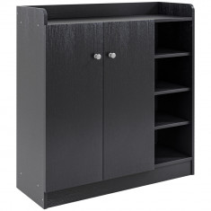 HOMCOM Dulap pentru Pantofi, Organizator Încălțăminte cu Design Compact, 83x30x90 cm, Negru | Aosom Romania