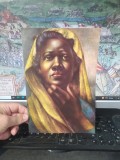 Planșă color, pictură de Charles White, pictor american de culoare; pe spate fotografie color Chian Kai Shek, circa 1960, 135