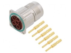 Conector M23 soclu PIN 6 tată crimpat drept 28A cu contacte