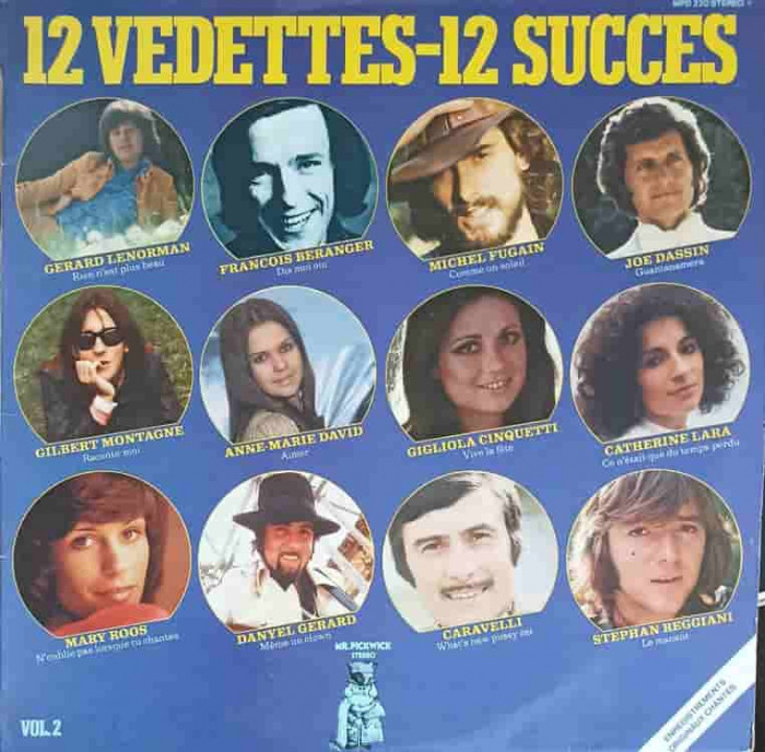 Disc vinil, LP. 12 Vedettes - 12 Succes Vol.2-GERARD LENORMAN, FRANCOIS BERANGER ETC.