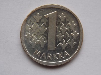 1 MARKKA 1966 FINLANDA-argint foto