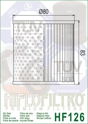Filtru Ulei Hiflofiltro Kawasaki HF126 OEM 16099-002 Cod Produs: MX_NEW HF126 foto