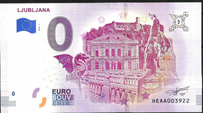 !!! RARR : 0 EURO SOUVENIR - SLOVENIA , LJUBLJANA - 2018.1 - UNC foto