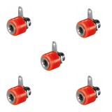 Set 5 Mufe Banana Mama 4mm Rosii Panou Plastic Montaj Audio Difuzor Amplificator