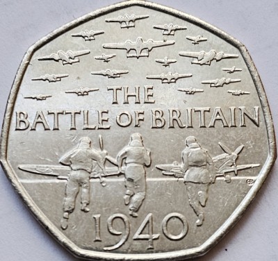 50 pence 2015 Marea Britanie , Battle of Britain, km#1338 foto