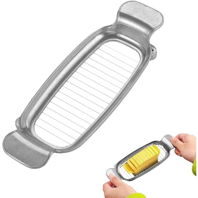 Feliator de alimente, flippy, pentru branza, unt, oua, din aluminiu, 19.5 x 6.5 x 2 cm, argintiu