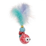 Jucărie Pisici, Model Plus, Pene Multicolor, Clopoțel, 16 cm, Oem