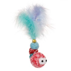 Jucărie Pisici, Model Plus, Pene Multicolor, Clopoțel, 16 cm