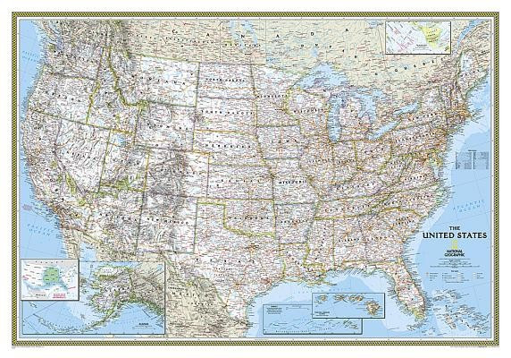 United States Classic, Laminated: Wall Map