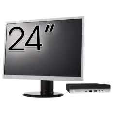 Pachet Calculator Second Hand HP ProDesk 600 G3 Mini PC, Intel Core i5-6500T 2.50GHz, 8GB DDR4, 512GB SSD + Monitor 24&amp;quot; NewTechnology Media